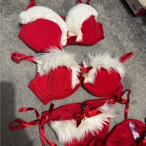 Adore Me Festive Red & White Women's Intimate Set